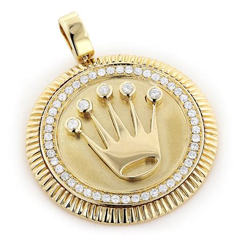 rolex crown diamond pendant.